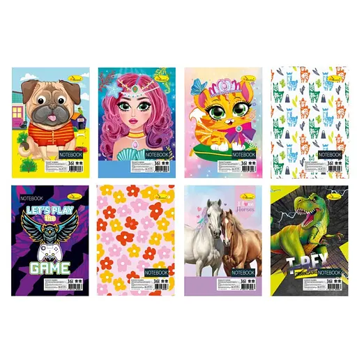 Блокнот дитячий А7 АП-1714 на пружині 36 аркушів, асортимент