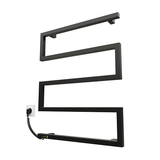 Електрична рушникосушарка Kosser Зета 685x550 EL ЗЗ02EL, Чорний матовий, Ліве - фото 1