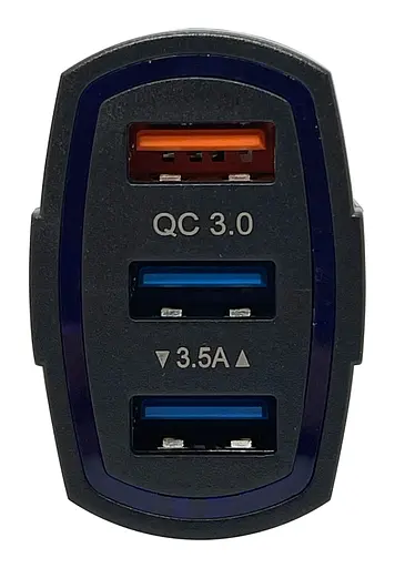 Автомобильное зарядное устройство XON UniLink QC3.0 + 2 x 5V/3.1A Black (CU003A30QB 3432) - фото 2