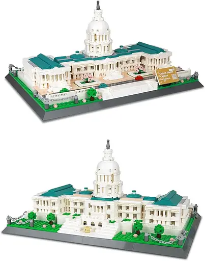 Конструктор архітектура  Wange  Капітолій Вашингтон США United States Capitol модель 3D для дітей та дорослих 1074 деталей - фото 4