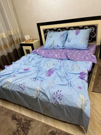Постільна білизна бавовняна Люпін Півтораспальна 150 x 220 Бязь Фіолетова 70 х 70 - фото 2