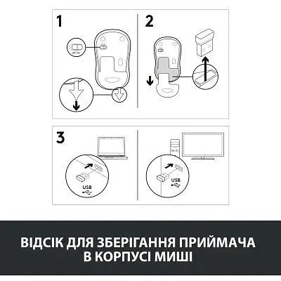 Мышка Logitech M185 Cordless Gray (910-002238) - фото 2