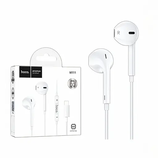 Навушники HiFi Hoco M111, вкладачі, 14 мм динамік білі - фото 2