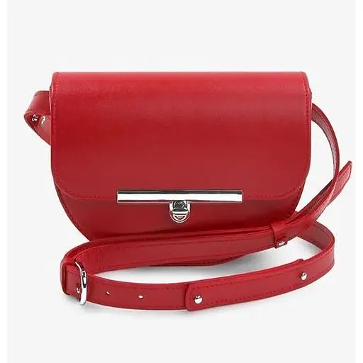 Жіноча шкіряна сумка поясна-кросбоді Bridget червона - фото 1