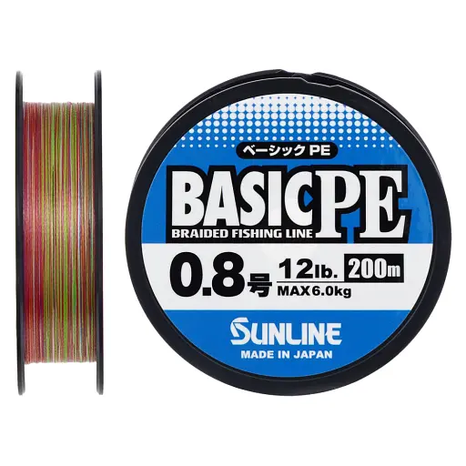 Шнур Sunline Basic PE 200 м (Multi Color) 0.8/0.153 мм 12 lb/6 кг