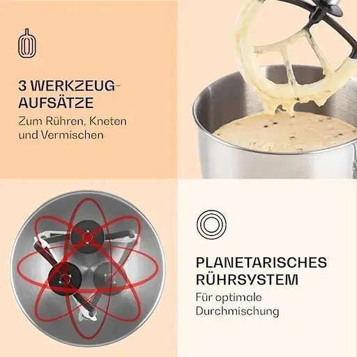 Кухонный комбайн тестомисс Klarstein Bella 2000 Вт (10008232) - фото 2