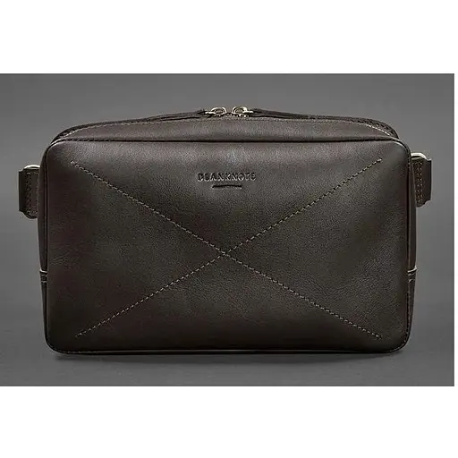 Шкіряна поясна сумка Dropbag Maxi темно-коричнева - фото 1