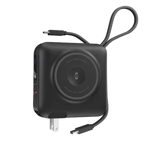 Портативний ЗП Power Bank WIWU Wi-P051 6 in 1 PD45W з БЗП+iWatch 15000 mAh Black - фото 3