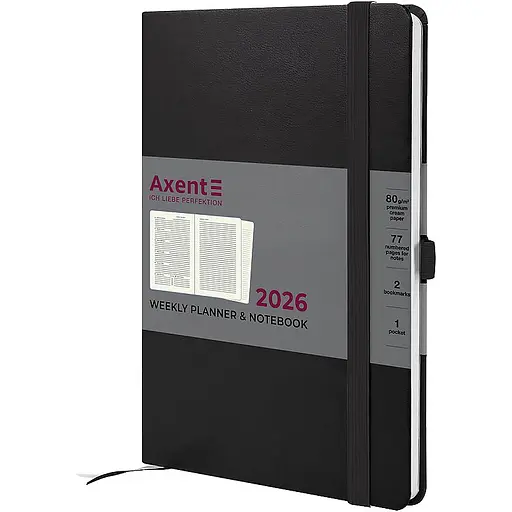Еженедельник Axent 2026 Prime Strong 145 x 210 мм черный (8507-26-01-A)