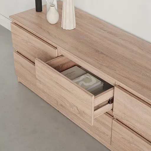 Тумба під телевізор MebelStar Нео 6Ш 150x43x53 см Дуб сонома (MBS-1281) - фото 3