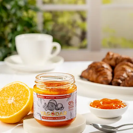 Джемы без сахара Yagodar Мандарин Апельсин Мускатный орех 4 шт 840 г - фото 5