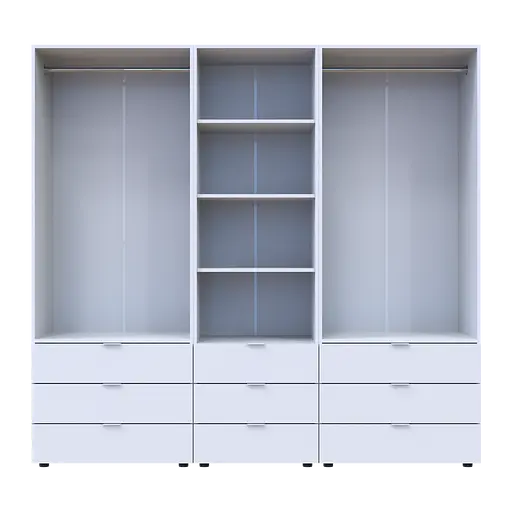 Шафа для одягу Doros Гелар Білий 2+2ДСП з пеналом 215х49.5х203.4 (42005165) - фото 5