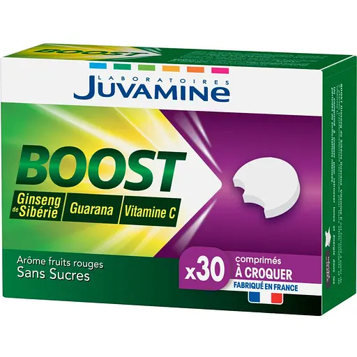 Натуральная добавка Juvamine Boost Витамин C + женьшень + гуарана 30 жевательных таблеток