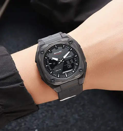 Годинник чоловічий наручний спортивний Skmei 2328 (Прозоро-чорний) - фото 5