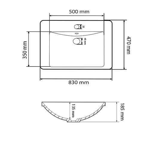Умивальник VBI Busso 80 white врізний VBI-018046, Білий - фото 3