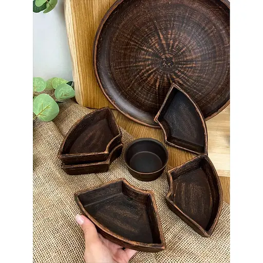 Менажниця керамічна (глиняна) Гладка 30 см  - фото 5