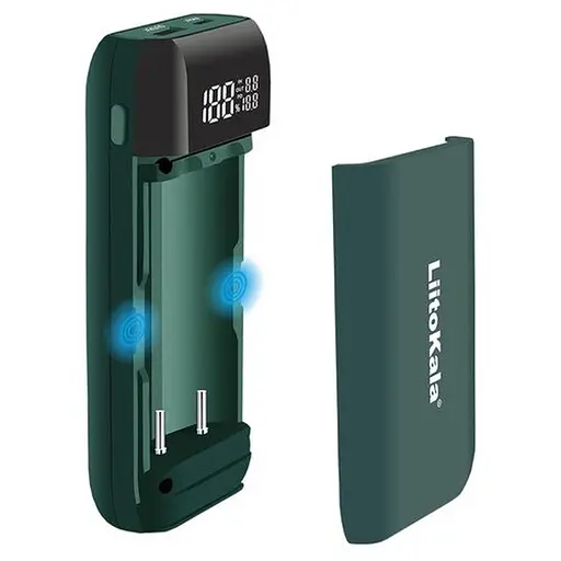 Зарядний пристрій-павербанк LiitoKala Lii-MP2  на 2 канали для акумуляторів, зелений - фото 8