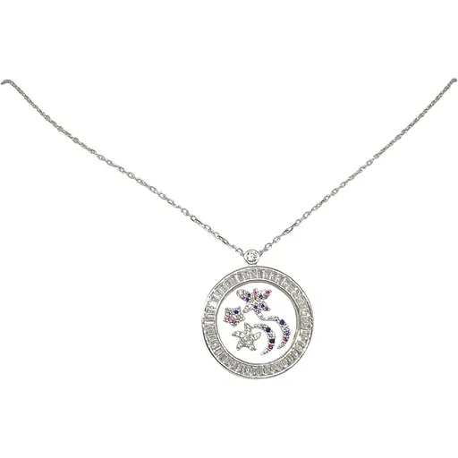 Серебряное колье Подиум с фианитами. KN8173