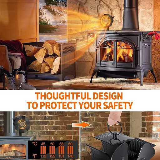 Вентилятор для каміна Viitech 8 лопатей - фото 4