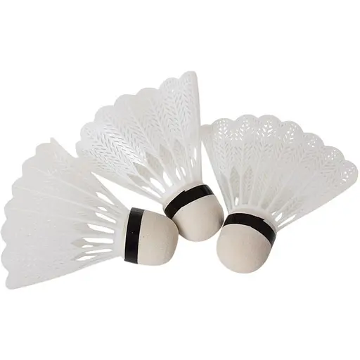 Воланчик для бадмінтону, білий пластик, 3 шт., 8 см