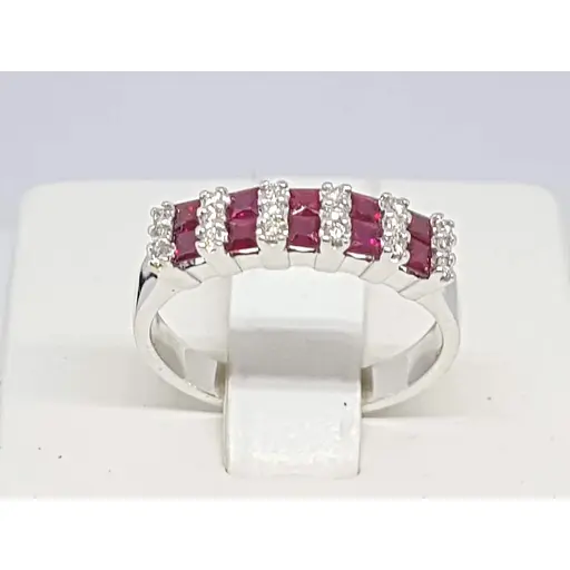 Золотое кольцо Гелиос с бриллиантами и рубинами. Артикул 55064914BR425 17 - фото 4