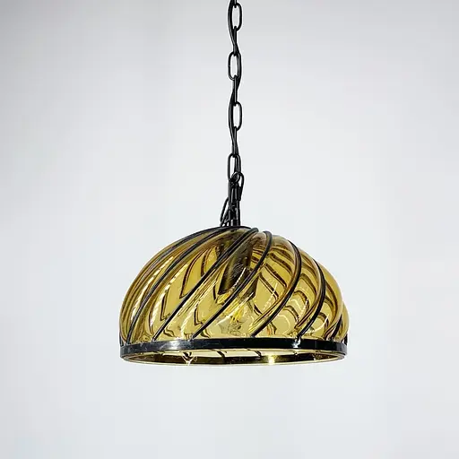 Підвісний світильник з відкритим скляним плафоном Line.F Колір плафона Янтарний - фото 5