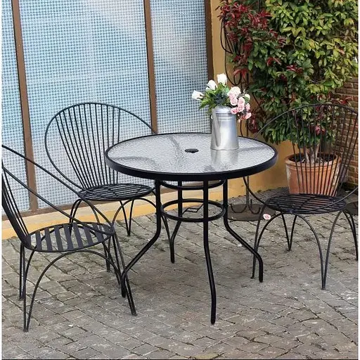 Садовий стіл Costway Acapulco з місцем для парасолі - фото 3