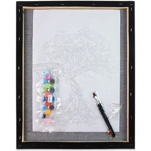 Набір для розпису по номерах Strateg Сучасний образ ведмедя на чорному фоні 30х40 см (FH-19) - фото 2