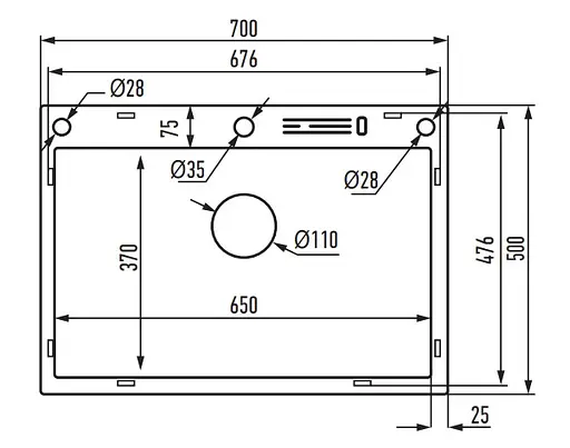 Кухонна мийка Mixxus MH7050-SK Nano-Silver MX1943, Нержавіюча сталь - фото 2