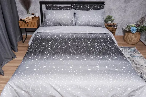 Комплект постельного белья Moon&Star Микросатин Premium Starry Night семейный 143х210х2 наволочки 4х70х70 - фото 7