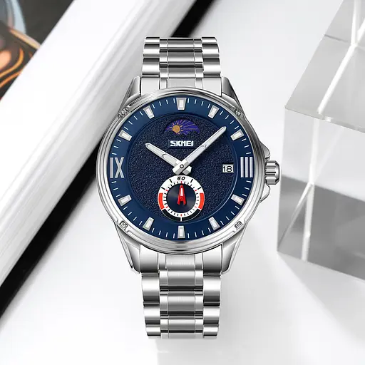 Наручний годинник чоловічий 9326SIBU Silver-Blue Skmei acs0030909 - фото 4