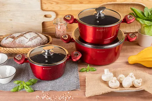 Набор кастрюль Edenberg EB-7421 8 предметов красный