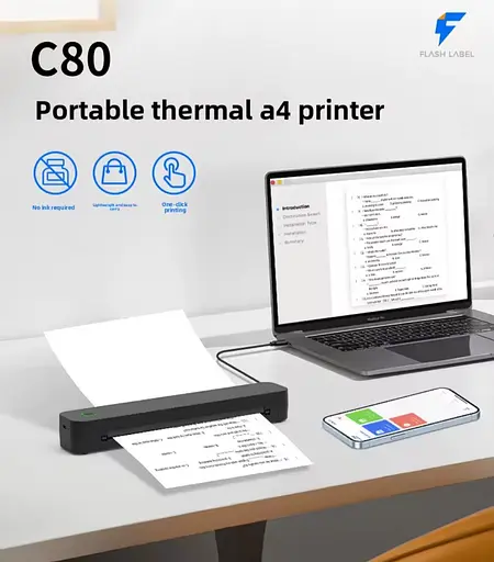Беспроводной портативный термопринтер А4 - фото 4