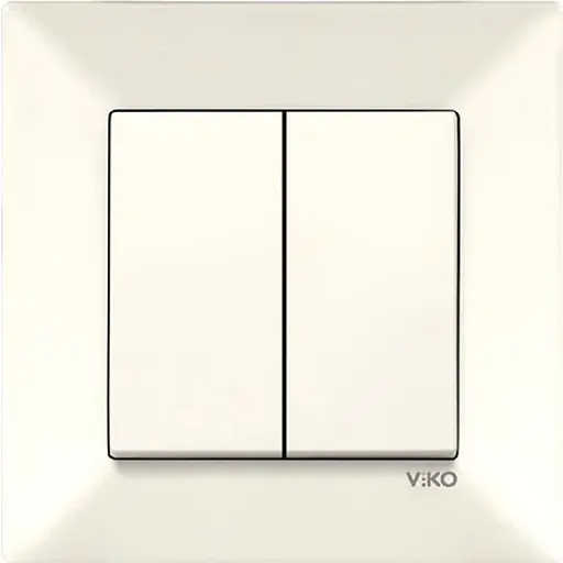 Вимикач двоклавішний VIKO Meridian кремовий (90970202-WH)