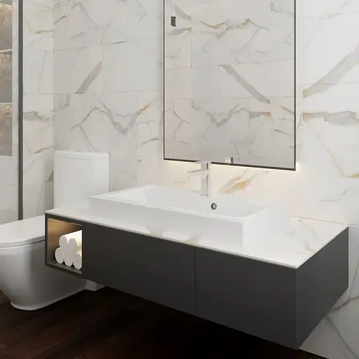 Раковина матова врізна Amidicon Pandora 80 800x430 з литого каменю PANDORA_80_MAT, Білий матовий - фото 9