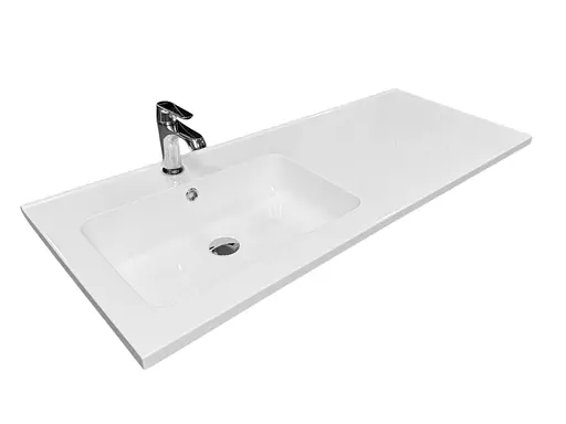 Раковина накладная Adamant FLATE 120L, прямоугольная, с сифоном Click-Clack + смеситель (4824296208601) - фото 2