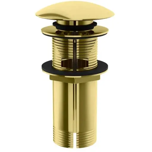 Донний клапан для раковини Kohlman click-clack Brushed Gold з переливом EGDB, Золотий - фото 1