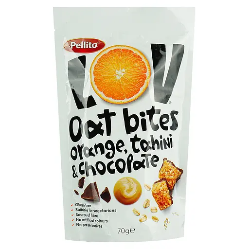 Овсяные снеки Pellito с апельсином, тахини и шоколадом 70 г