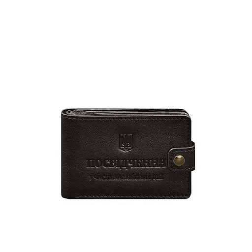 Кожаная обложка-портмоне для удостоверения участника боевых действий (УБД) Темно-коричневая - фото 8