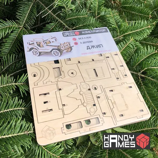 Дерев'яний конструктор Джип 45 деталей - фото 3