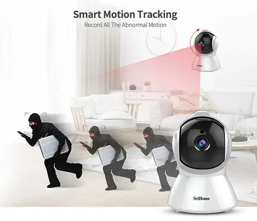 IP-камера автоматического слежения SriHome SH025 1080P AI Белый EU Plug - фото 5