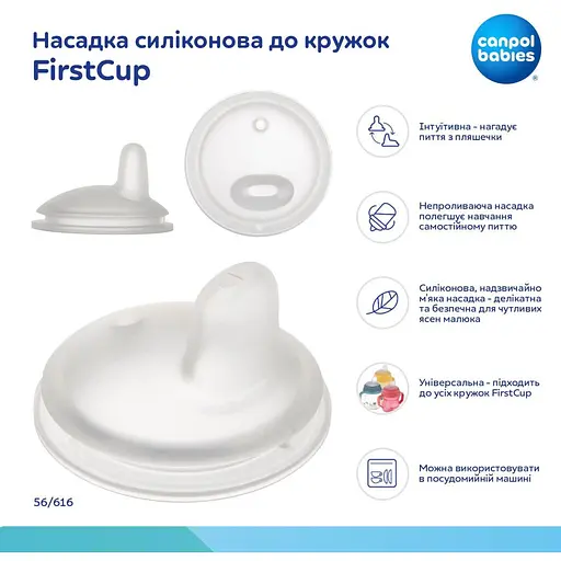 Насадка Canpol babies силиконовая к кружкам FirstCup 1 шт. (56/6160) - фото 4
