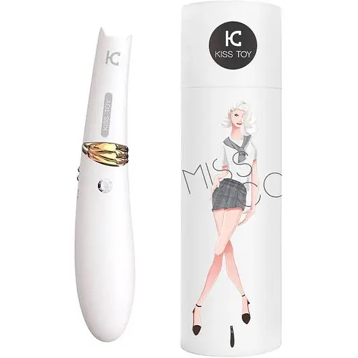 Вакуумний стимулятор з вібрацією KisToy Miss CC White - фото 4