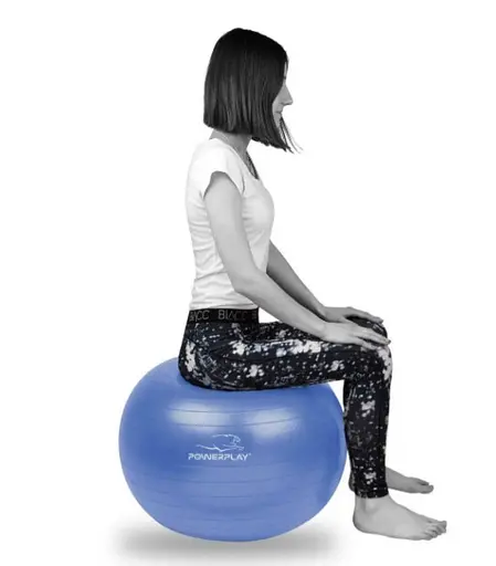 М'яч для фітнесу (фітбол) PowerPlay 4001 Ø65 cm Gymball Синій + помпа (PP_4001_65_Blue) - фото 5