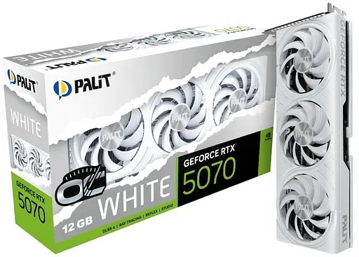 Відеокарта Palit RTX 5070 12GB White OC (NE75070U19K9-GB2050W) (GDDR7, 192 bit, PCI-E v5.0 x16) - фото 6
