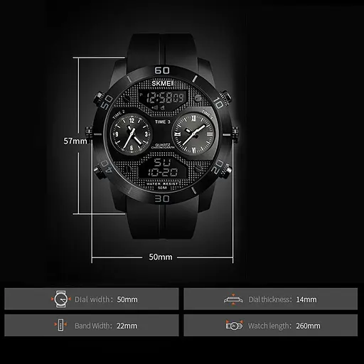 Мужские наручные часы Skmei 1355 Black, 1355BK (17127) - фото 4