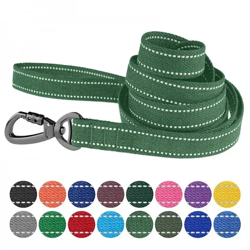 Поводок для собак Barksi Сotton с карабином на замке 500x2.5 см армейский - фото 5