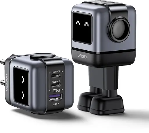 Зарядний пристрій Ugreen CD361 Nexode Robot GaN Tech USB-A + 2*USB-C 65 W (UGR-25685B) - фото 2