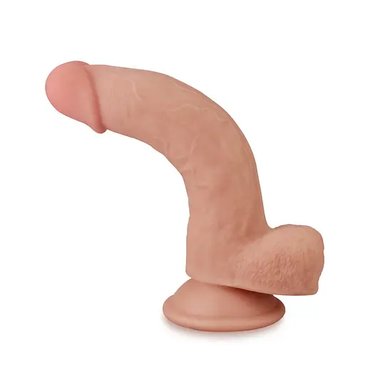 Фалоімітатор LoveToy Sliding-Skin Dual Layer Dong 20 см тілесний - фото 7