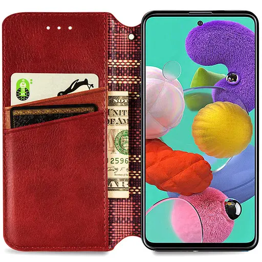 Кожаный чехол-книжка Getman Cubic (PU) для Xiaomi Redmi 9C Красный - фото 3